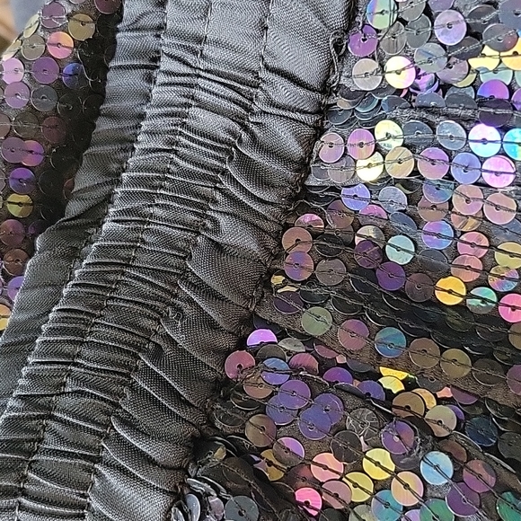 NWT Vintage Cee Cee Black Silk Sequin & Beaded High Rise Shorts Retro India MD - Picture 11 of 15